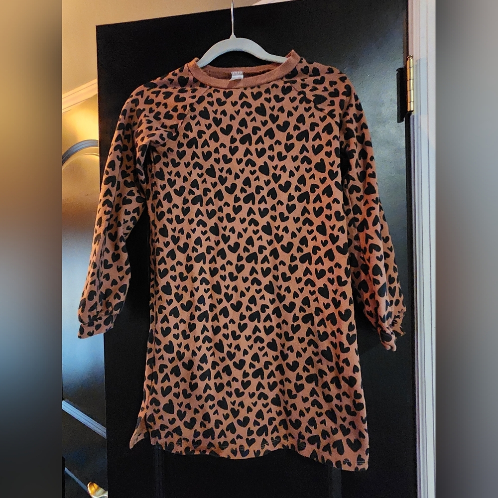 Carters dress/ long shirt tunic leopard heart design